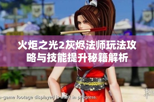 火炬之光2灰烬法师玩法攻略与技能提升秘籍解析