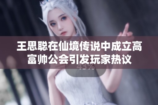 王思聪在仙境传说中成立高富帅公会引发玩家热议