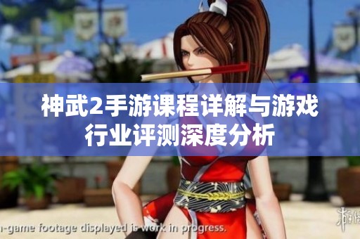 神武2手游课程详解与游戏行业评测深度分析