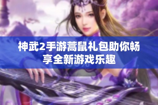 神武2手游蒿鼠礼包助你畅享全新游戏乐趣