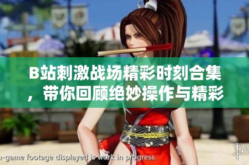 B站刺激战场精彩时刻合集，带你回顾绝妙操作与精彩瞬间