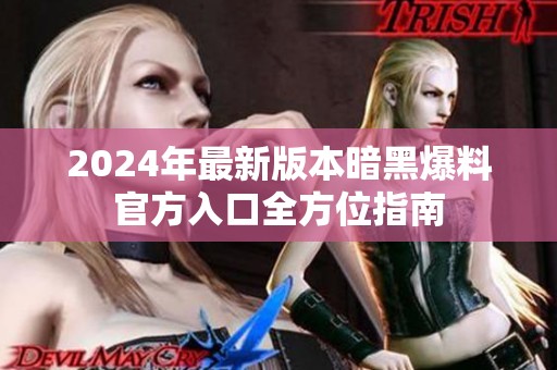 2024年最新版本暗黑爆料官方入口全方位指南
