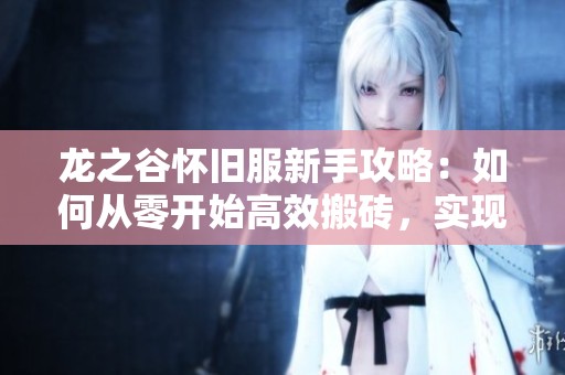 龙之谷怀旧服新手攻略：如何从零开始高效搬砖，实现每日丰厚收入攻略