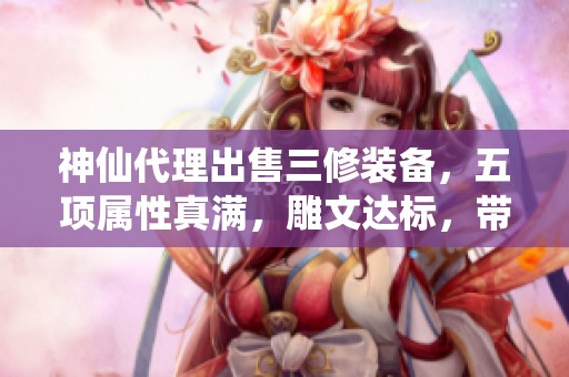 神仙代理出售三修装备，五项属性真满，雕文达标，带店铺助你提升实力！