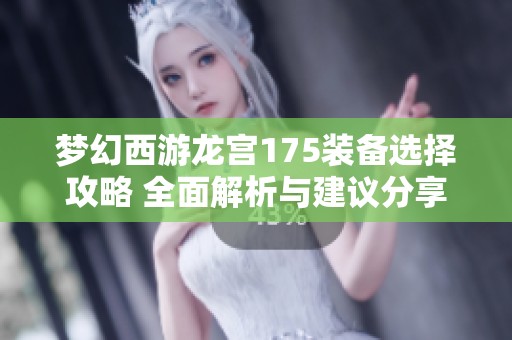 梦幻西游龙宫175装备选择攻略 全面解析与建议分享
