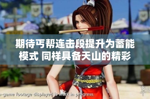 期待丐帮连击段提升为蓄能模式 同样具备天山的精彩体验