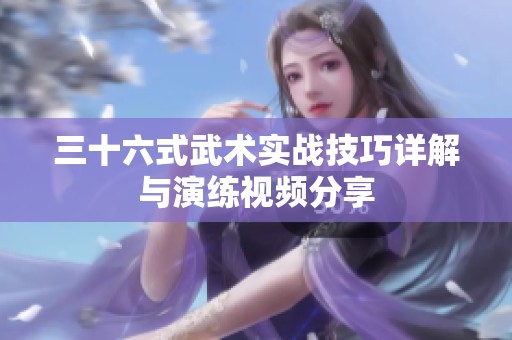 三十六式武术实战技巧详解与演练视频分享