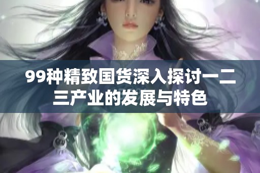 99种精致国货深入探讨一二三产业的发展与特色