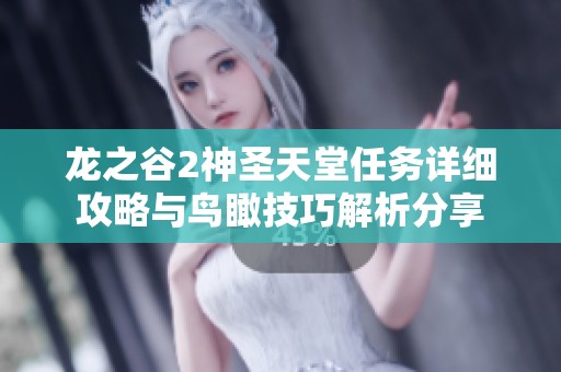 龙之谷2神圣天堂任务详细攻略与鸟瞰技巧解析分享